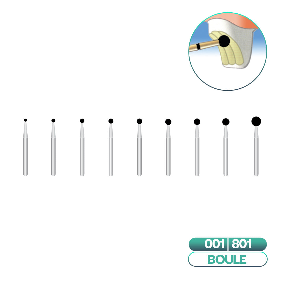 Diamond ball burs ISO 001 - COOL CUT