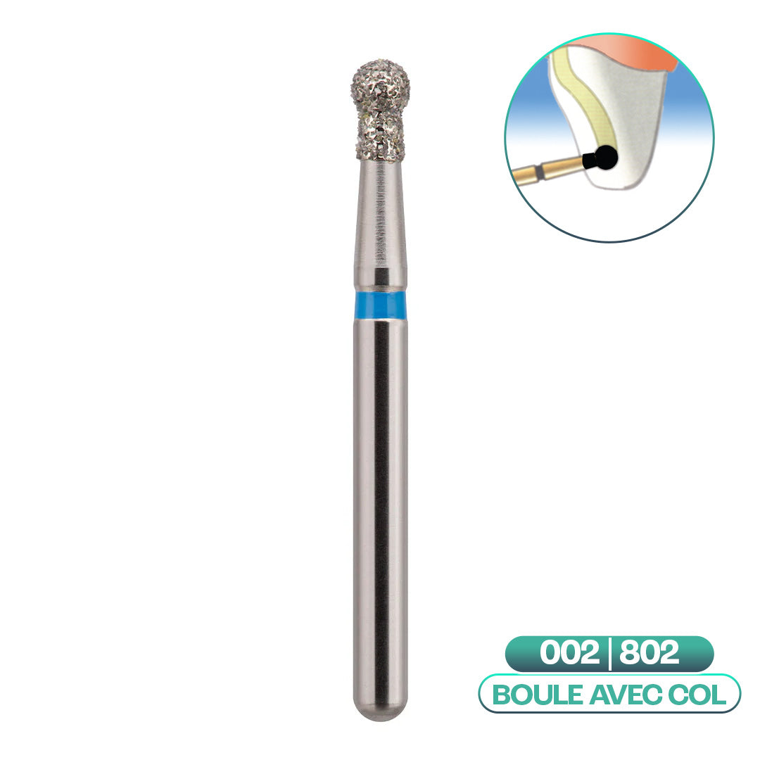 Diamond ball burs with neck ISO 002 - COOL CUT