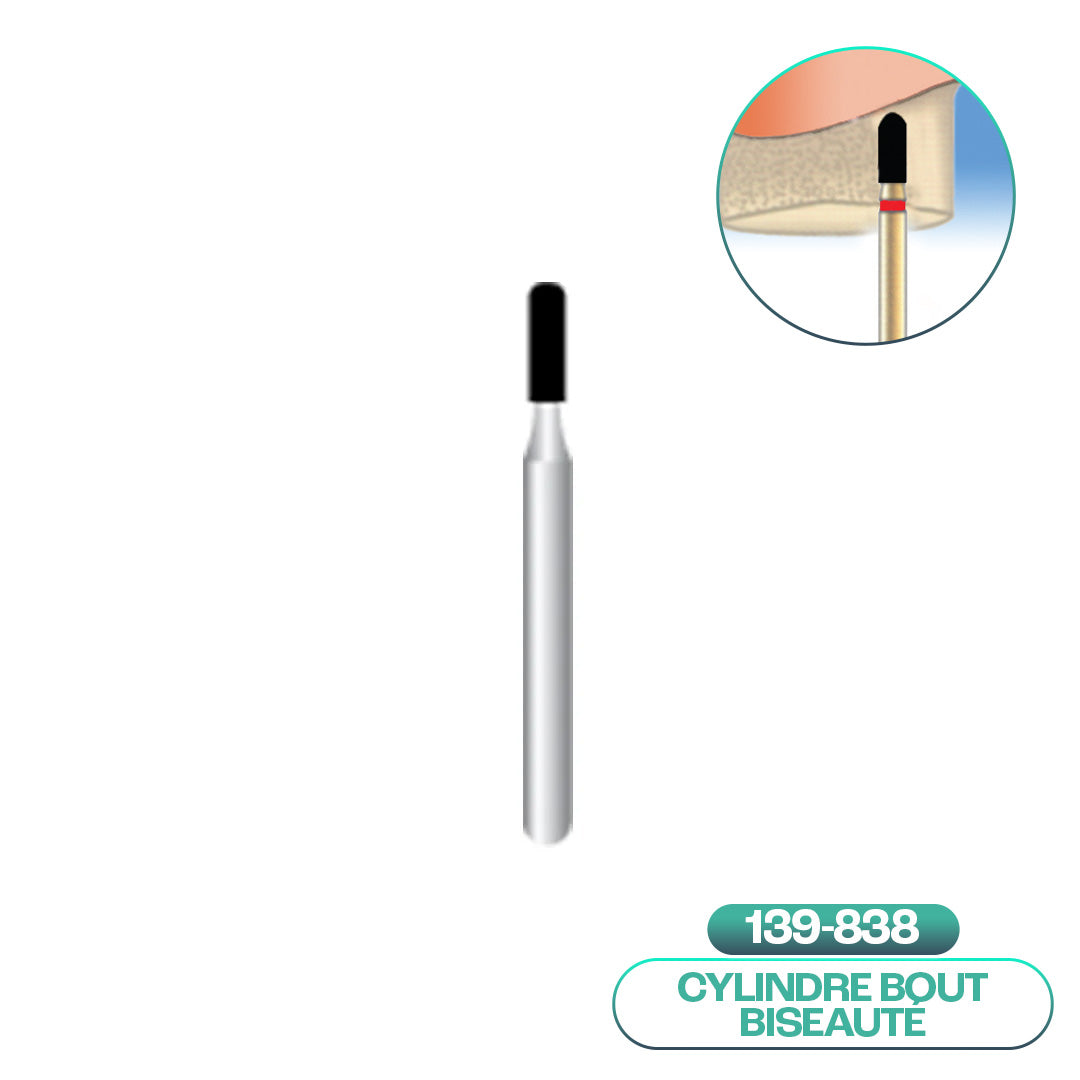 Diamond cylindrical burs with rounded end ISO 139 - COOL CUT
