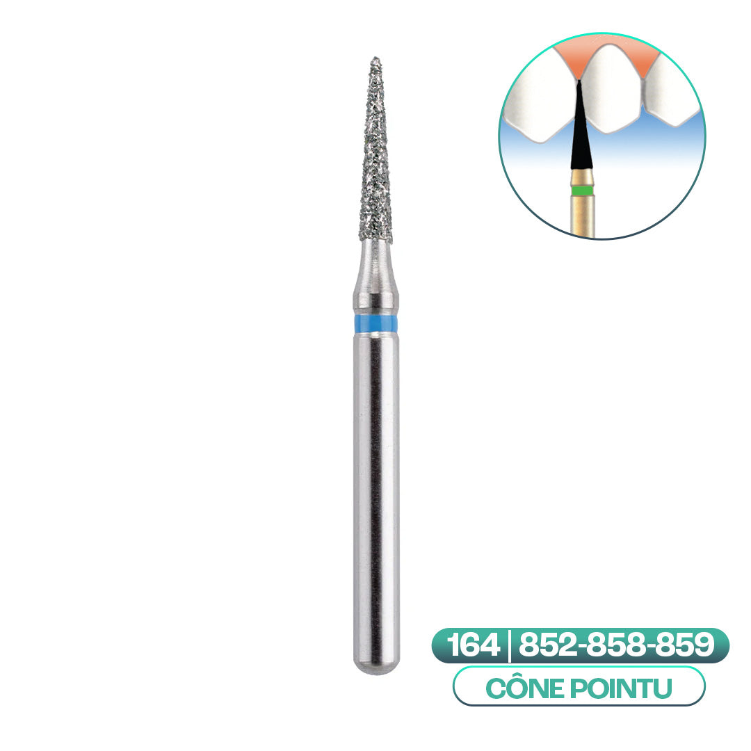 Diamond conical burs with pointed end ISO 164 - COOL CUT