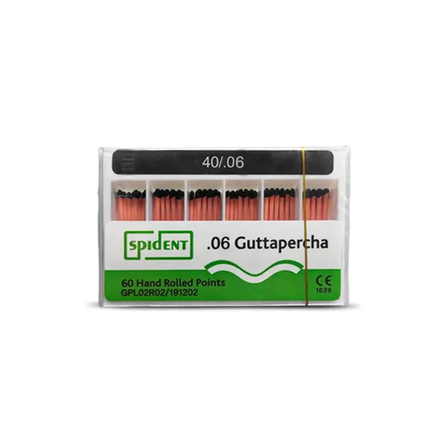 Pointes gutta percha ISO TAPER - 4 ou 6 % - Boîtes de 60 - SPIDENT