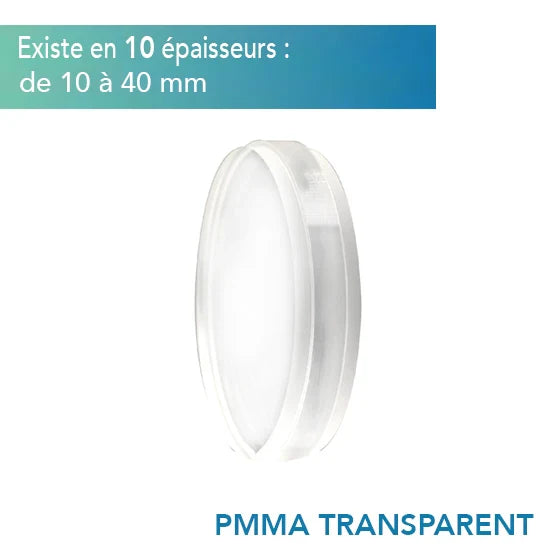 Disco PMMA transparente CAD/CAM – Huge