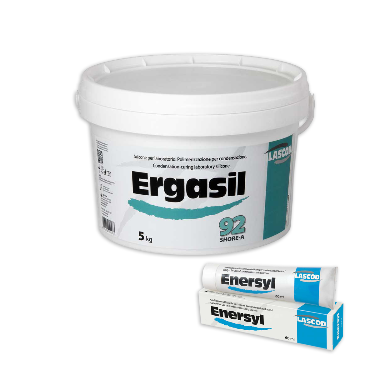 Pack silicone de laboratoire Ergasil 5kg et catalyseur Enersyl 60ml Lascod