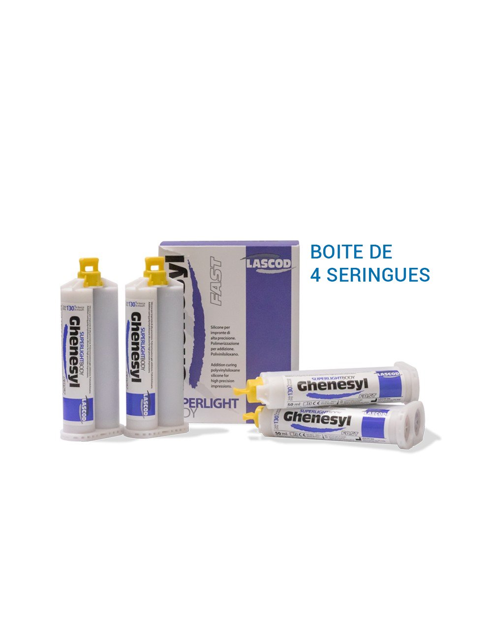 Silicone par addition de grande précision Ghenesyl SUPERLIGHT™ LITE boite 4 cartouches de 50 ml - uofti.com