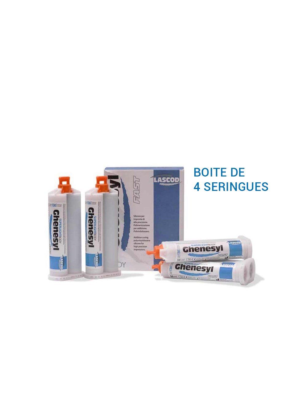 Silicone par addition de grande précision Ghenesyl LIGHT™ LITE : boite 4 cartouches de 50 ml - uofti.com