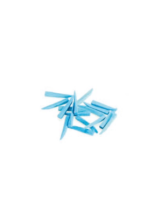 Sachet de 100 cales interdentaires en bois bleues (courtes) - uofti.com