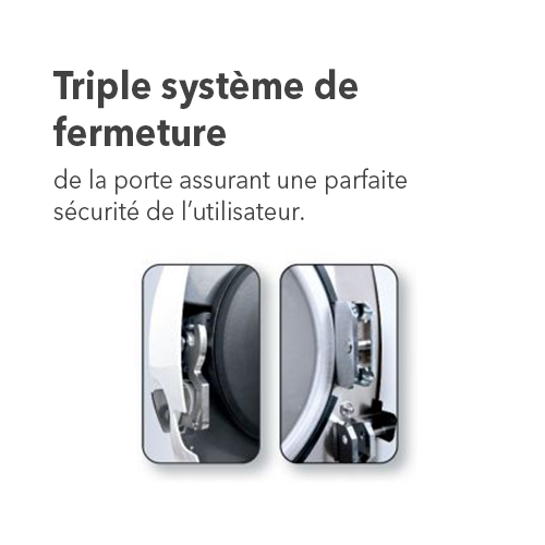 A5 HYGENE est fabriqué dans le respect des standards ISO 9001 et 13485 et de la norme EN13060 qui régit la fabrication des stérilisateurs à vapeur. Indispensable pour toutes structures dentaires à la recherche d'une parfaite stérilisation de tous types de matériels: solides, creux et poreux. Les données de traçabilité des cycles réalisées sont imprimées sur rouleau de papier thermique. Grâce à une émission sonore inférieure aux exigences de la norme (70 dB), il est extrêmement silencieux.