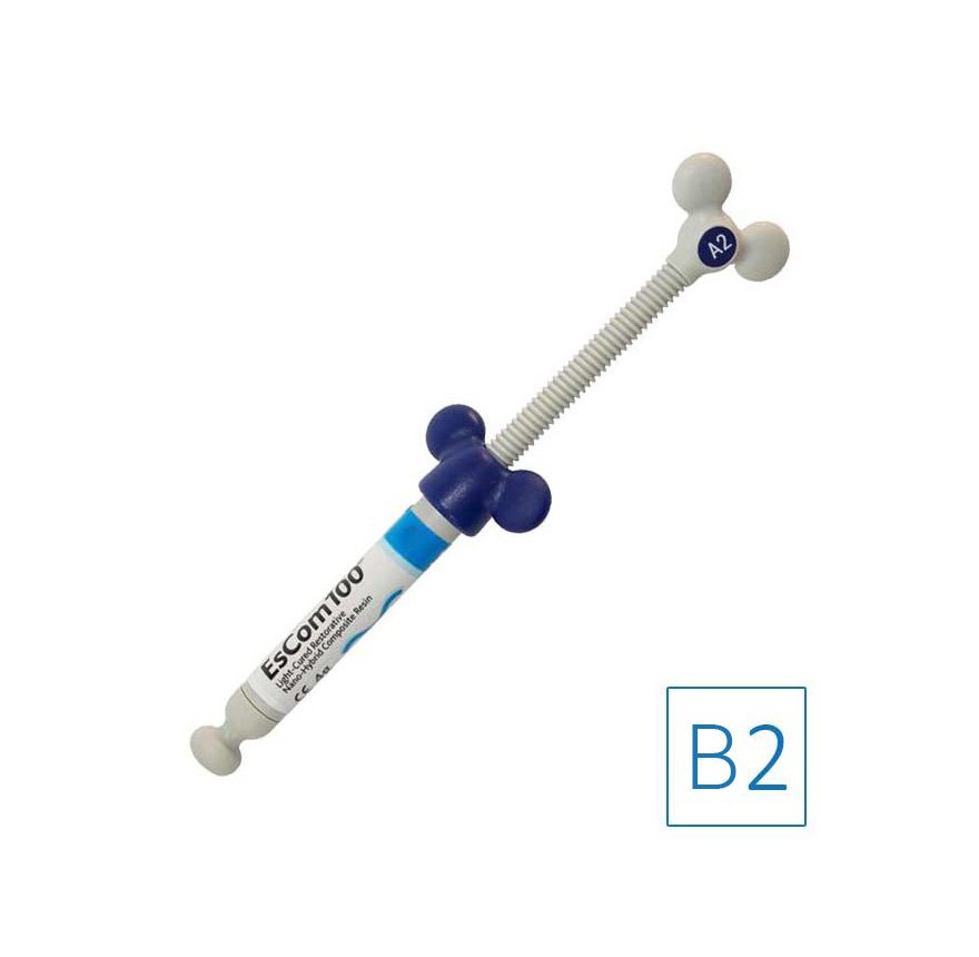 1 seringue de4g EsCom100 - B2 - Résine composite nano-hybride restauratrice photopolymérisable - uofti.com