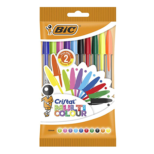 BIC Cristal Multicolour Stylos-bille - couleurs assorties - uofti.com