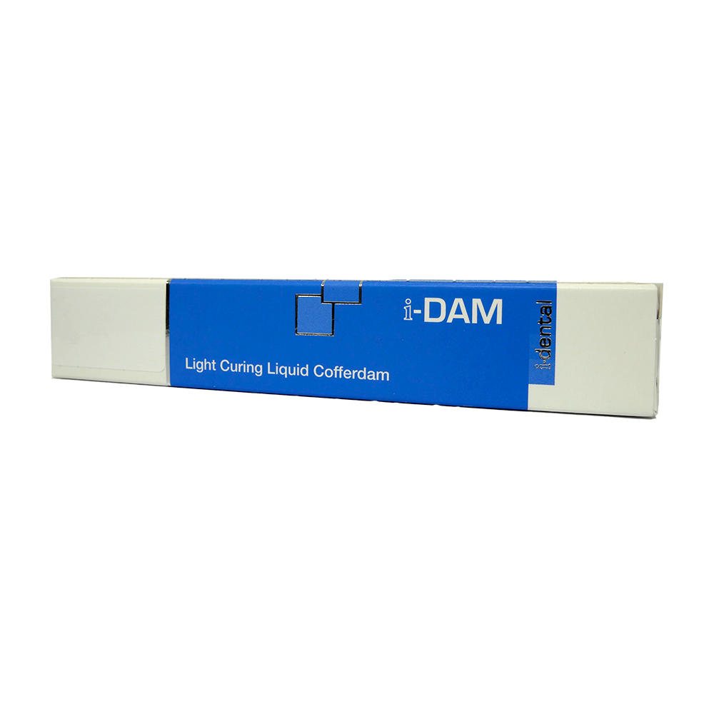 La seringue liquide de barrage i-DAM 3,5g est une résine photopolymérisable à base de méthacrylate conçue pour isoler le parodonte marginal lors du traitement de blanchiment dentaire. Cette formulation unique reflète la lumière émise par la lampe de photopolymérisation, accentuant ainsi l'action du gel blanchissant.