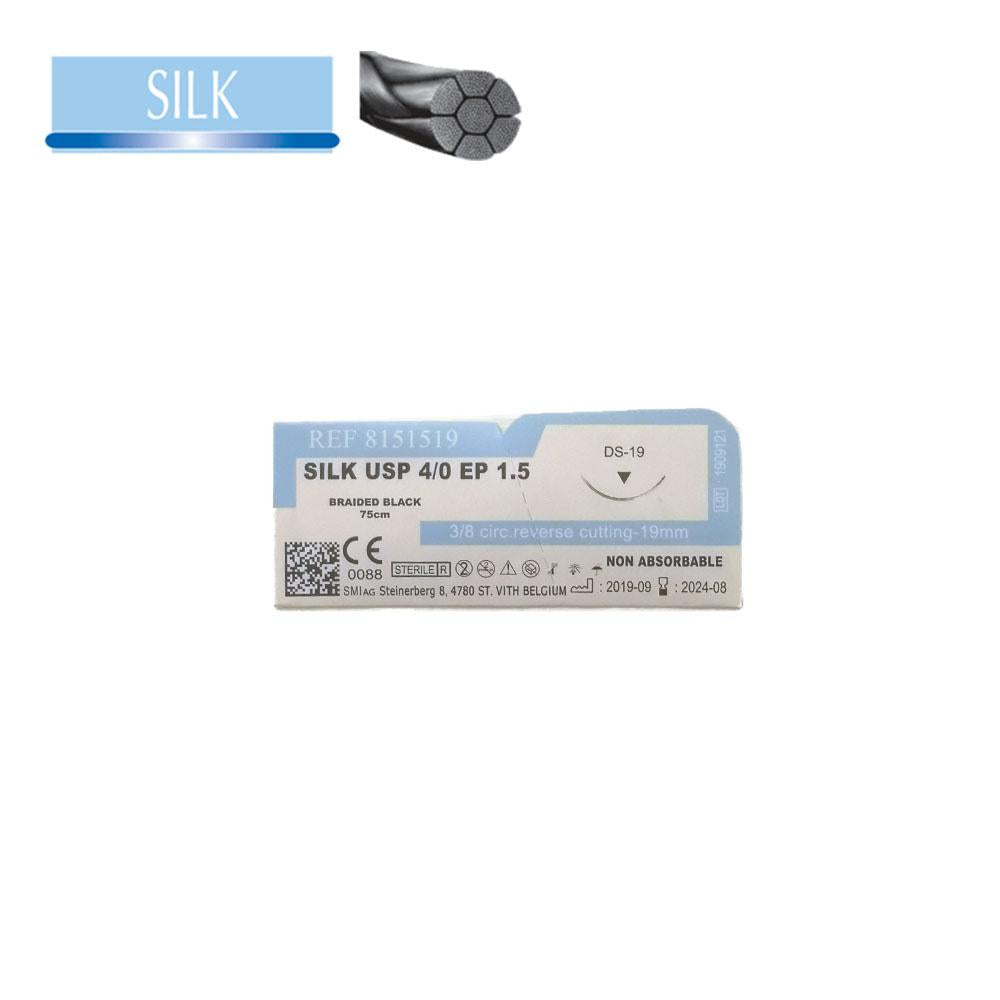 Fil de soie : suture Silk Black (NOIR) en 19mm - uofti.com