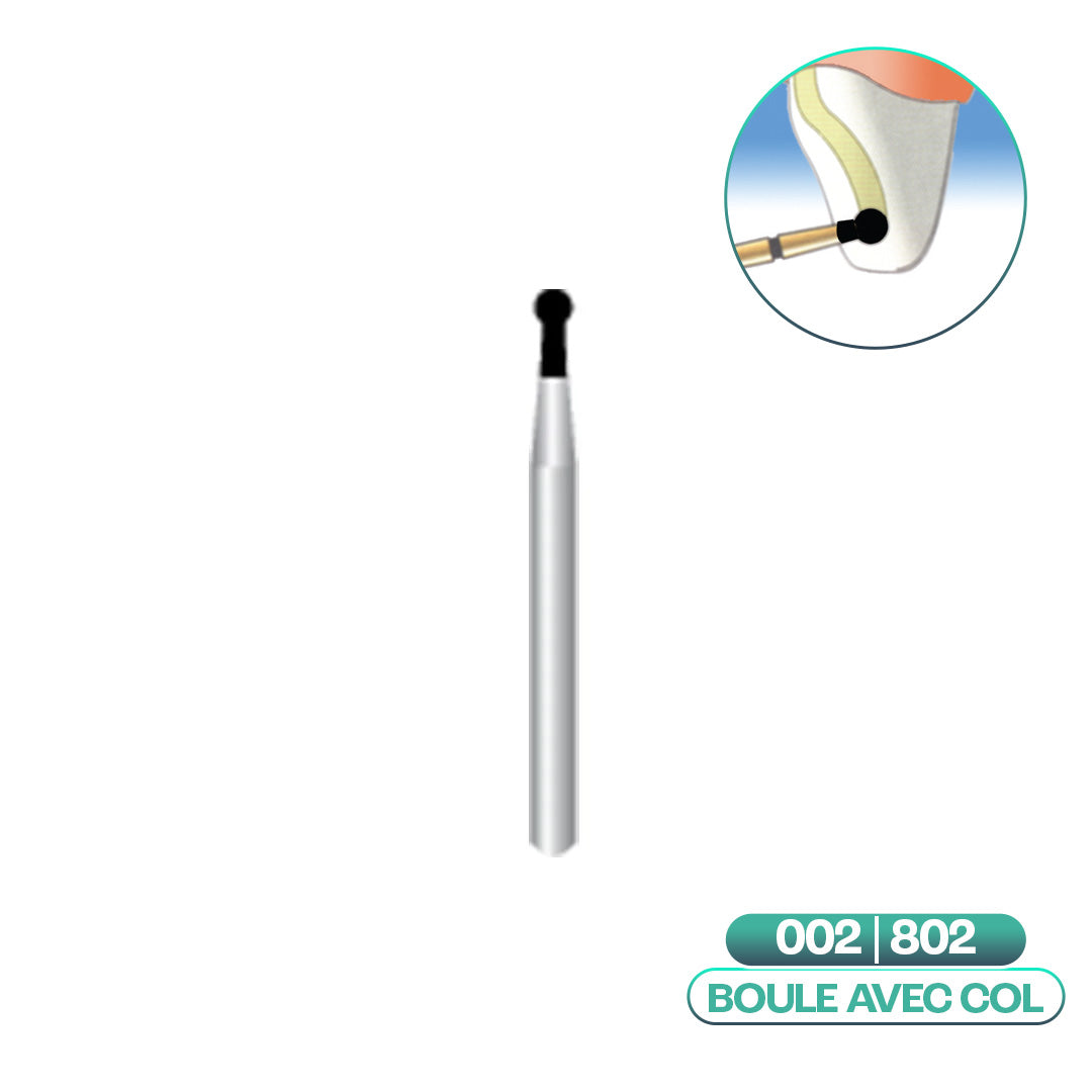 Diamond ball burs with neck ISO 002 - COOL CUT