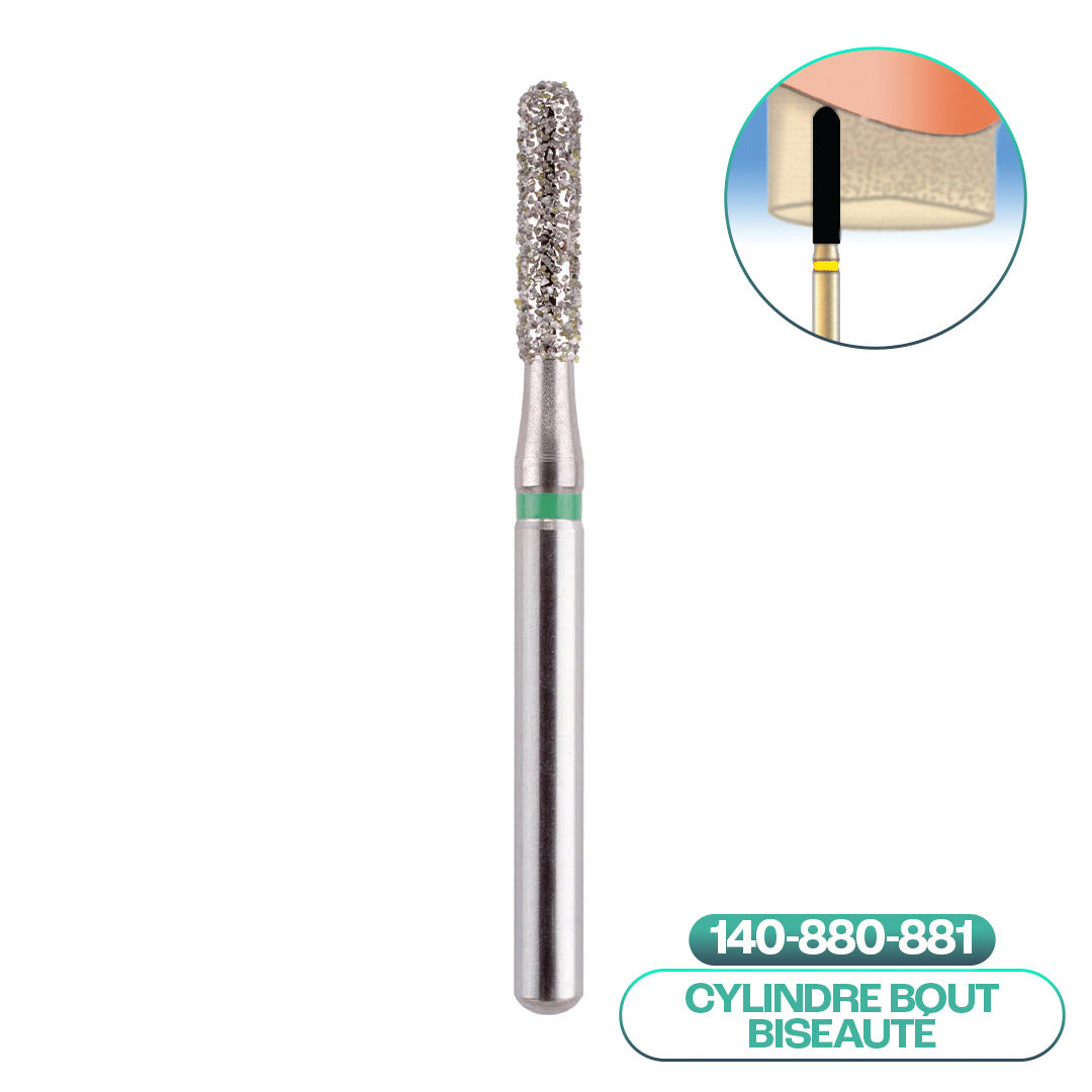 Diamond cylindrical burs with rounded end ISO 140 - COOL CUT