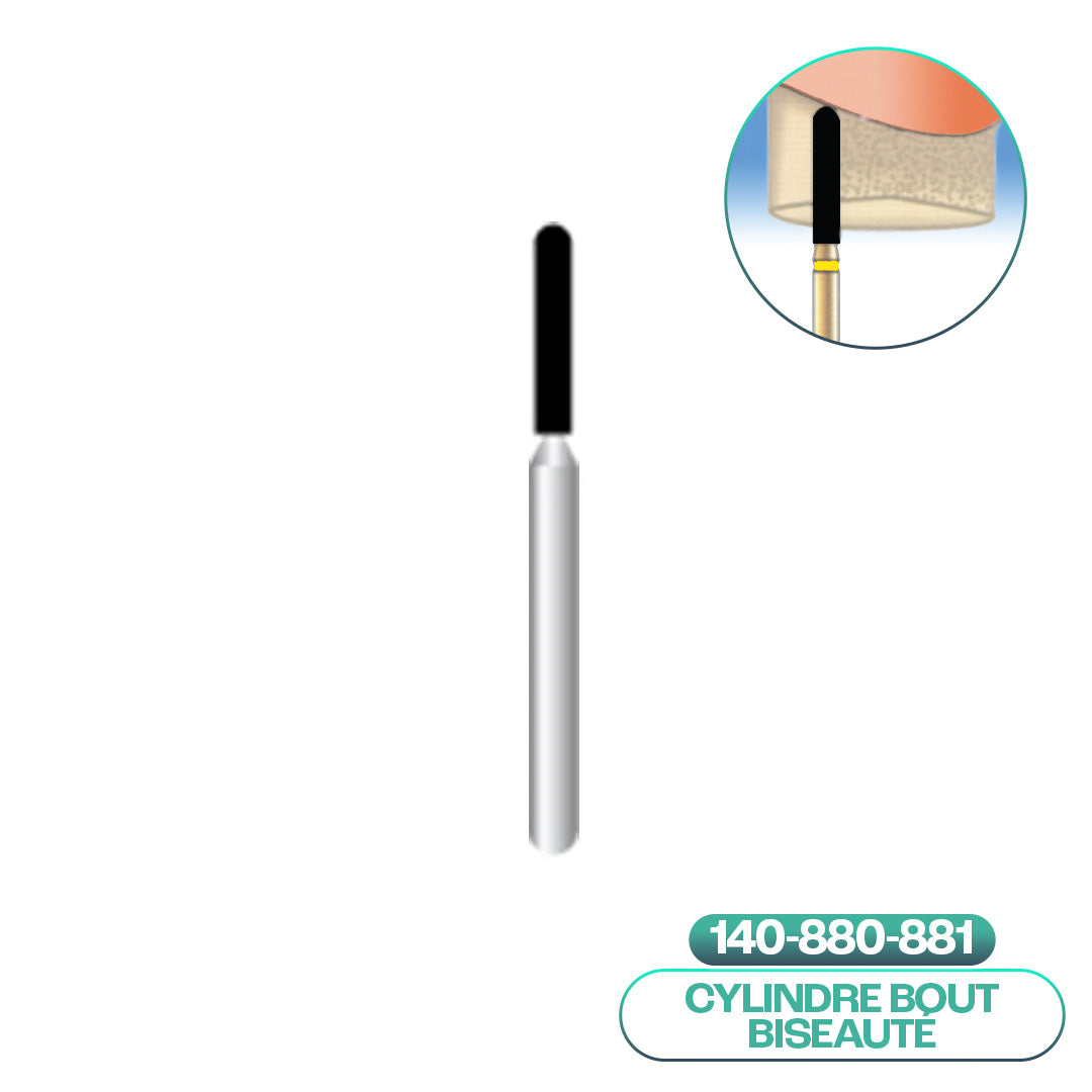 Diamond cylindrical burs with rounded end ISO 140 - COOL CUT