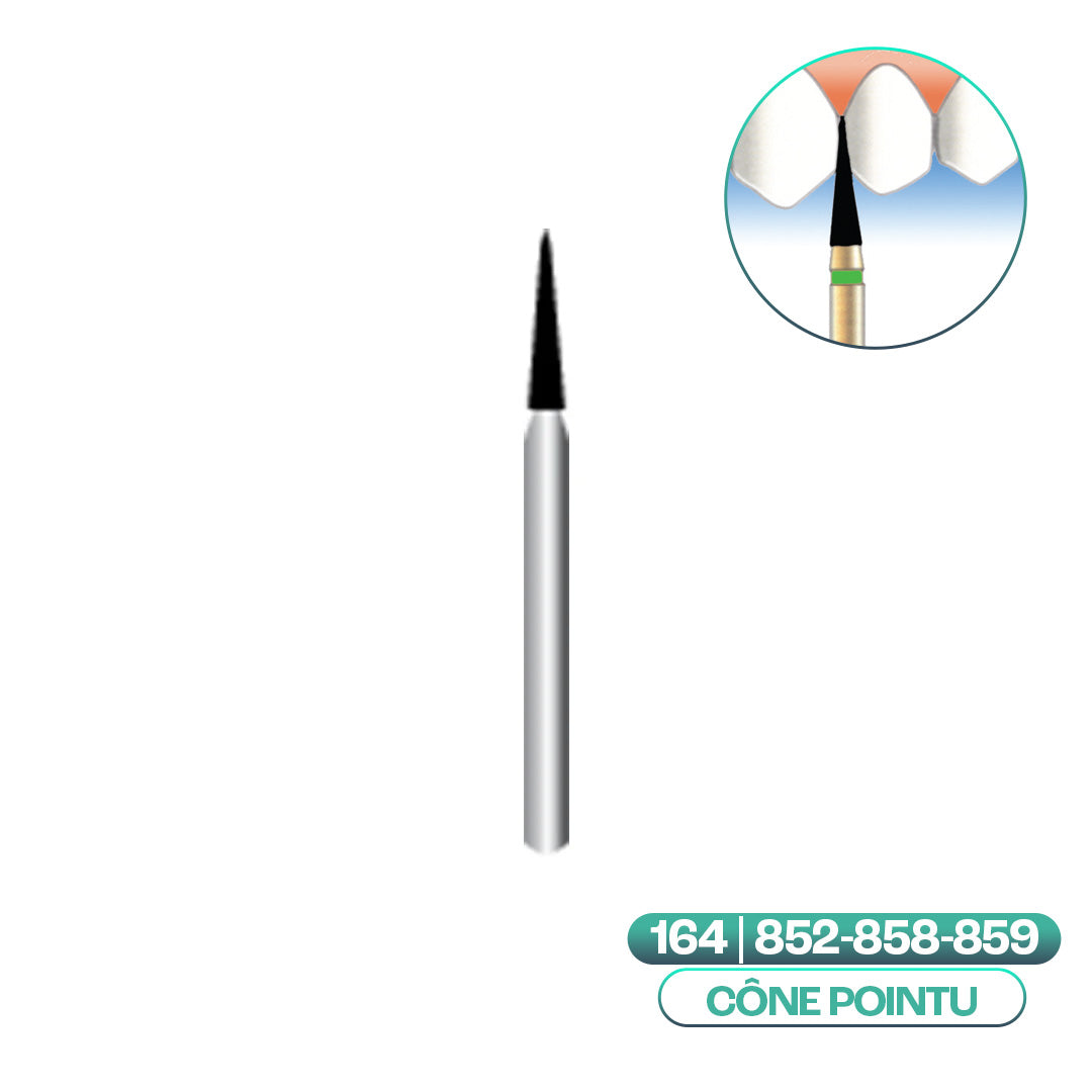 Diamond conical burs with pointed end ISO 164 - COOL CUT
