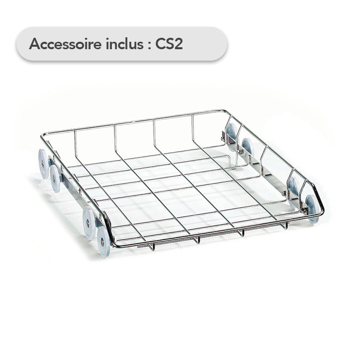 Chariot inférieur (CS2) - En acier inox, adapté au positionnement de supports et paniers.