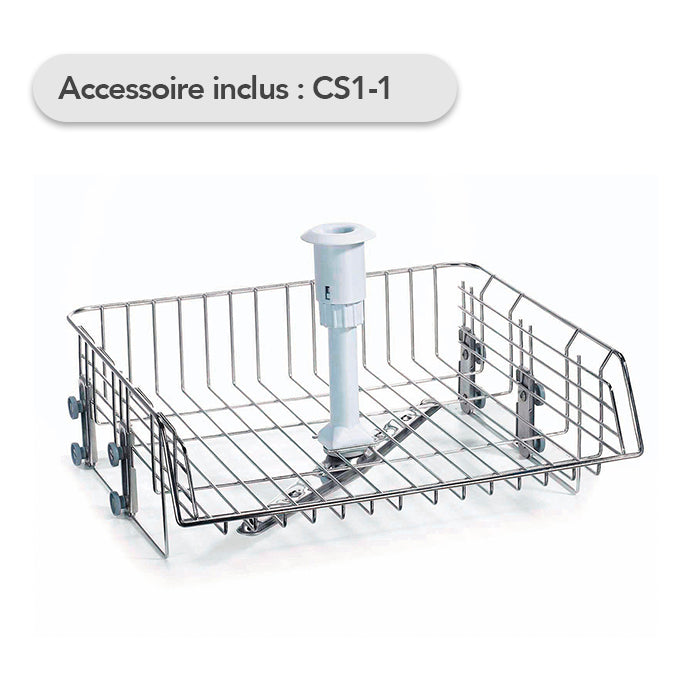 Chariot supérieur (CS1-1) - En acier inox avec bras d’aspersion, adapté au positionnement de supports et paniers.