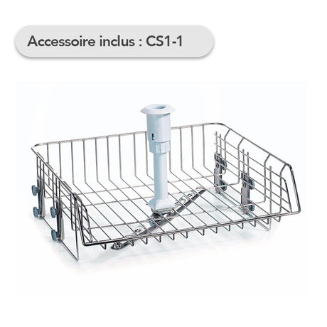 Chariot supérieur (CS1-1) - En acier inox avec bras d’aspersion, adapté au positionnement de supports et paniers.
