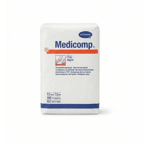 Lot de 100 compresses non tissées non stériles 5x5cm ou 7.5x7.5 cm - Medicomp® Hartmann - uofti.com