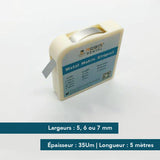 Distributeur de bande matrice métal - Largeurs : 5, 6 ou 7 mm x 5 mètres - Épaisseur : 35 µm
