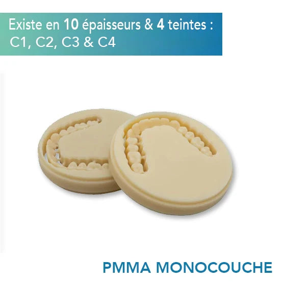 Disque PMMA Monocouche - Teintes C1, C2, C3 & C4 - 10 épaisseurs - HUGE - uofti.com