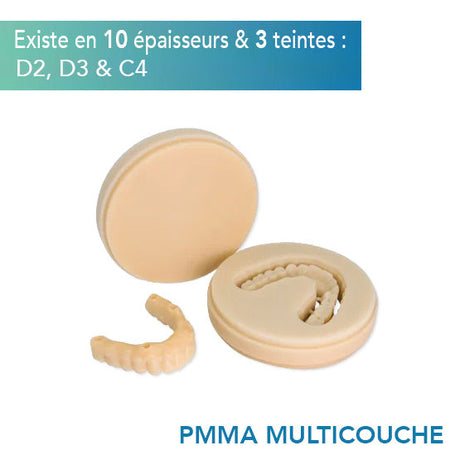 Disque PMMA Multicouche - Teintes D2, D3 & D4 - 10 épaisseurs - HUGE - uofti.com