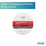 Disque zircone prime MM 4D - Teintes B1, B2, B3 & B4 - 7 épaisseurs - HUGE - uofti.com