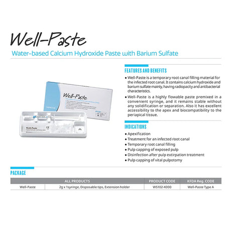 Pâte d'hydroxyde de calcium à base d'eau avec sulfate de baryum - VERICOM - Safe Implant