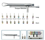 Kit de 16 tournevis universels pour implants adaptés aux vis des marques (Ankylos©, OSSTEM©, Dentium©, ICX©, Nobel BIOCARE ©et ITI Straumann©, Zimmer© , ETK ©, DENTSPLY©, ASTRA , MIS ©,Alpha BIO©,BIOHORIZON™, CORTEX™, TAV IMPLANT™,XIVE™, BEGO™, MEGAGEN™, ITI™)