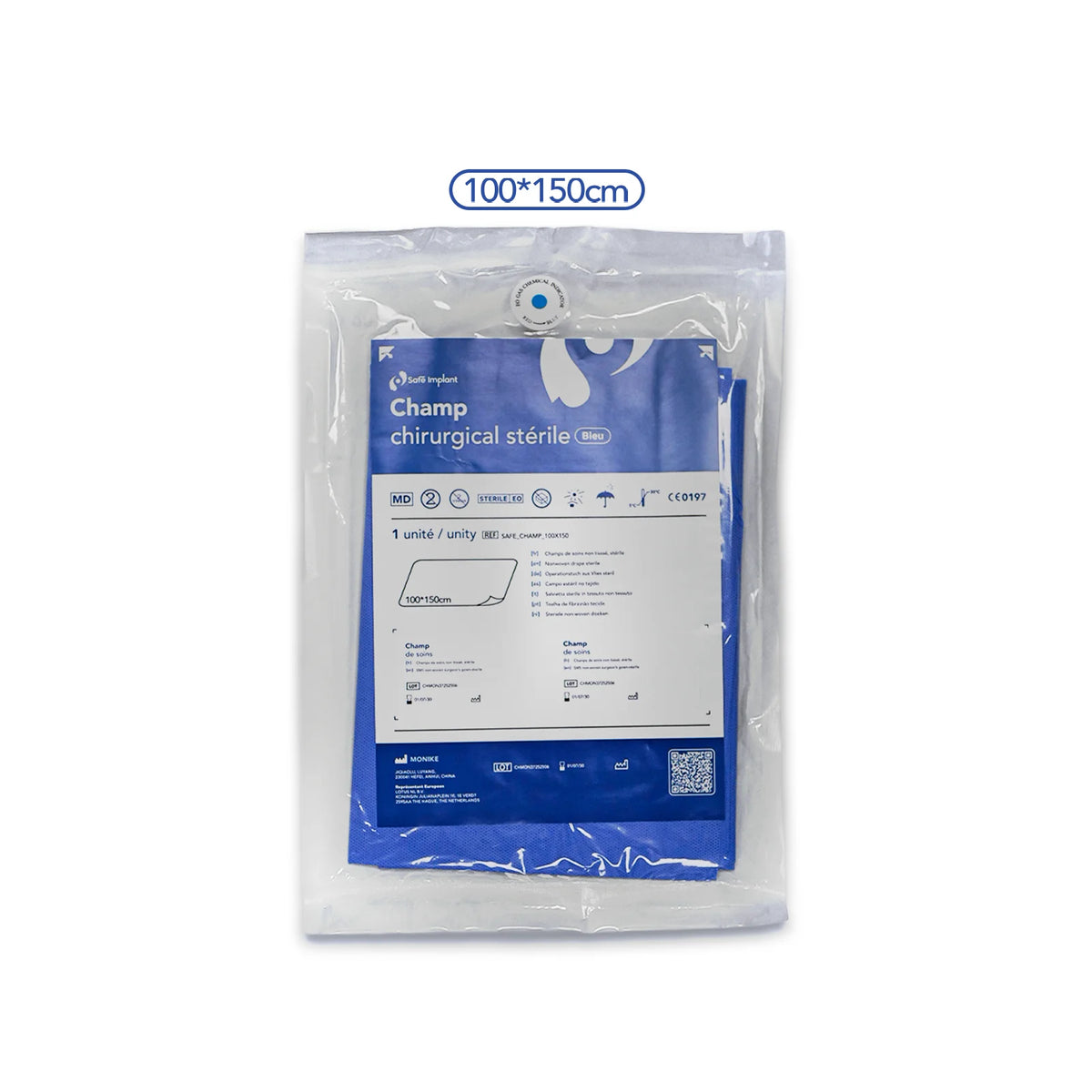 Champ chirurgical stérile Safe Implant 100 x 150 cm – usage médical ou dentaire - uofti.com