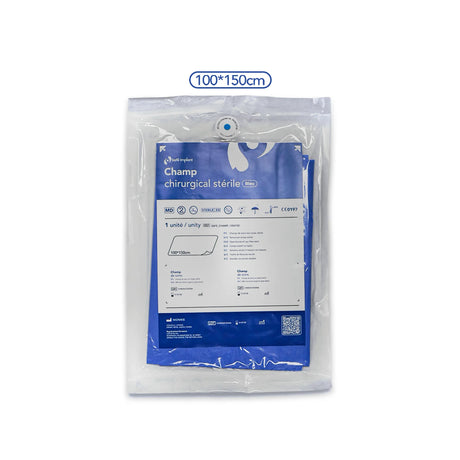 Champ chirurgical stérile Safe Implant 100 x 150 cm – usage médical ou dentaire - uofti.com