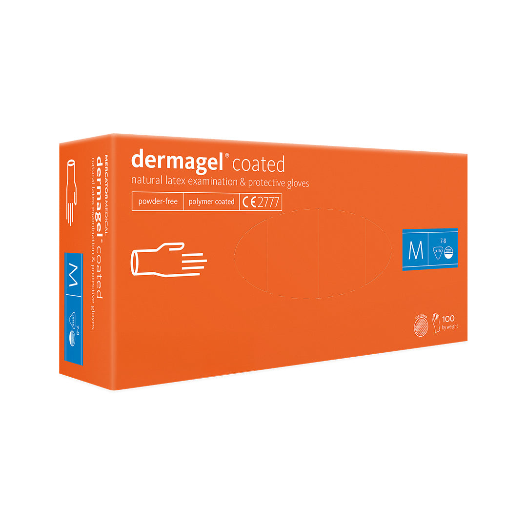 Gants Dermagel d'examen et de protection x100 — Latex sans poudre - Mercator