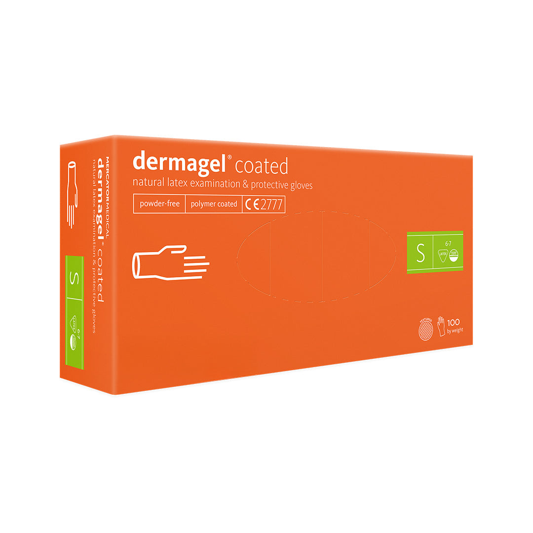 Gants Dermagel d'examen et de protection x100 — Latex sans poudre - Mercator