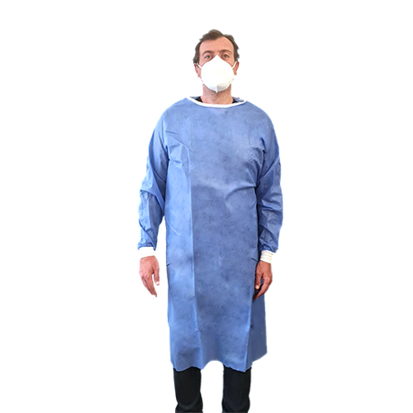 Blouse ou surblouse de chirurgie taille unique à usage unique 40 g/m² hydrophobe. Scratch sur la nuque, lien au dos et élastiques aux manches pour un ajustement parfait.  Sachet individuel.  Caractéristiques et avantages :   Agréable et léger, le polypropylène est très respirant Fermeture dorsale par lacet à la ceinture et un scratch au niveau du col  Sans poche Manches longues  Taille unique