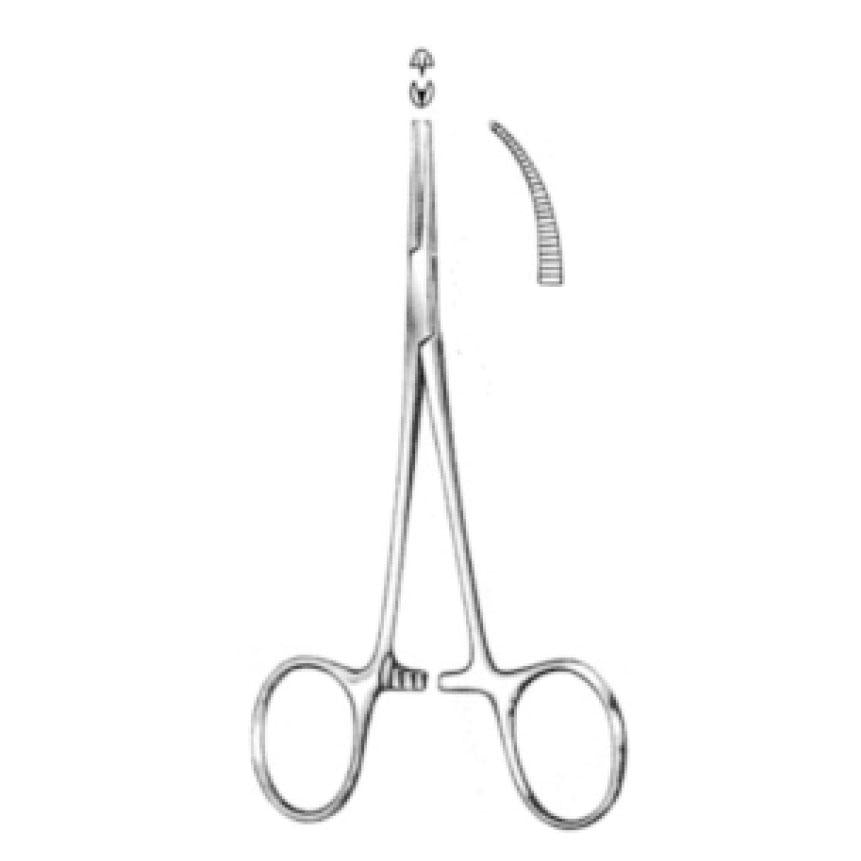 Pince Halstead Mosquito courbée 13cm (1x2) - uofti.com