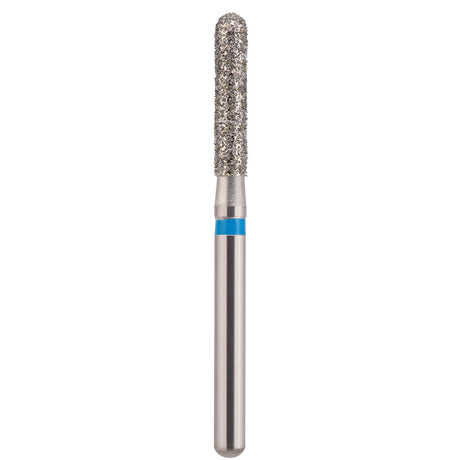  Fraises diamantées cylindrique à extrémité arrondie ISO 141 COOL CUT en blister de 5 fraises pour cabinet dentaire