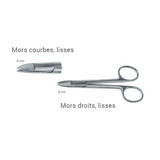 CISEAUX À  COURONNES COURBES - MORS LISSES - 9 cm ACTEON - uofti.com