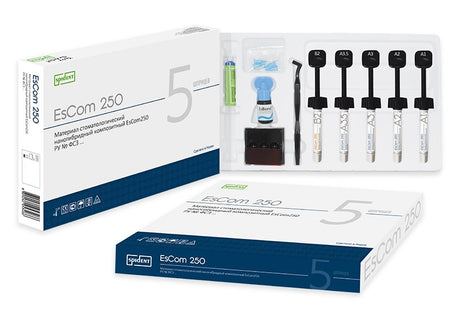 Escom 250 - 5 seringues de 4g  Résine composite nano-hybride restauratrice photopolymérisable - uofti.com