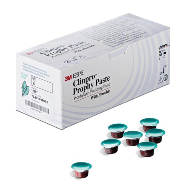 Pâte prophylactique de polissage fluorée. Permet de renforcer les dents et réduire la sensibilité. Présentation en doses individuelles et disponible en 3 granulosités de grain et de deux goûts (menthe et cerise)  DM Classe I. Fabricant : 3M Deutschland GmbH, Allemagne.  Grain fin goût cerise  Grain moyen goût menthe  Gros grain goût menthe