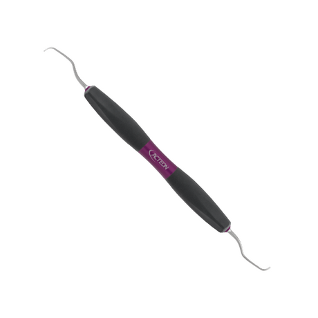 Curette Gracey 5-6 de Bliss by ACTEON. Pour éliminer le tartre sous-gingival profond des surfaces radiculaires sous-gingivales. Pour incisives et prémolaires sur surfaces proximales.  L'ergonomie et les performances de la partie travaillante permettent un geste confiant et confortable pour éviter les tensions musculaire de la main. Les curettes Gracey sont conçues avec une extrémité arrondie et un seul côté tranchant pour éliminer le tartre sous-gingival profond des surfaces radiculaires sous-gingivales.