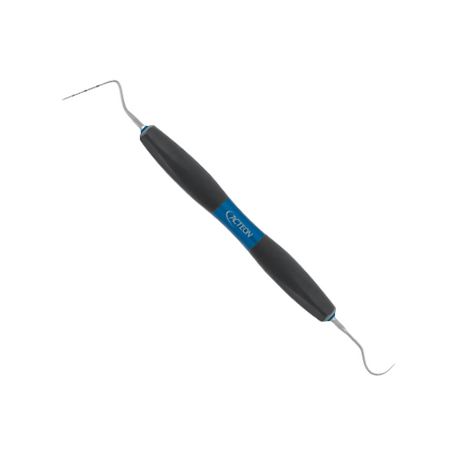 Sonde graduée 23-15-1 de Bliss by ACTEON est un instrument double composé d'une sonde n° 23 et d'une sonde graduée marquée de 1 à 15 mm, tous les millimètres.  L'ergonomie et les performances de la partie travaillante permettent un geste maîtrisé et ferme et visent à réduire la fatigue des mains et des poignets. Les sondes graduées sont utilisées pour mesurer les poches parodontales.