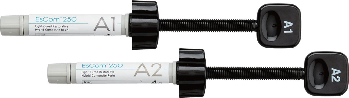 Escom 250 - 8 seringues de 4g Résine composite nano-hybride restauratrice photopolymérisable - uofti.com