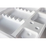 Plateaux jetables médicaux en plastique rigide type 1 – 190 x 148 mm – lot de 400 – blancs ou translucides – usage unique en cabinet dentaire