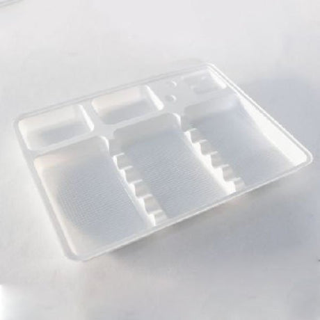 Plateaux jetables médicaux en plastique rigide type 2 – 190 x 148 mm – lot de 400 – blancs ou translucides – usage unique en cabinet dentaire