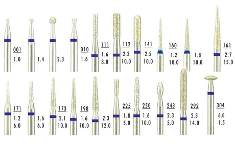 Kit de 20 fraises diamantées HP de précision - uofti.com