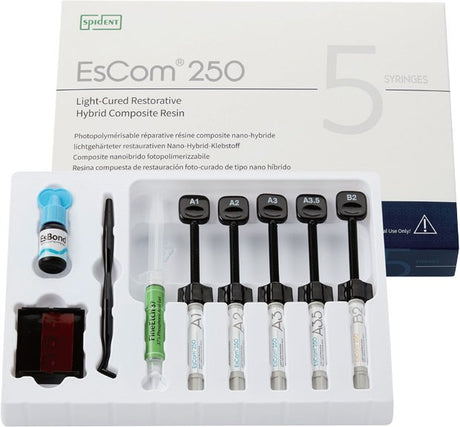 Escom 250 - 5 seringues de 4g  Résine composite nano-hybride restauratrice photopolymérisable - uofti.com