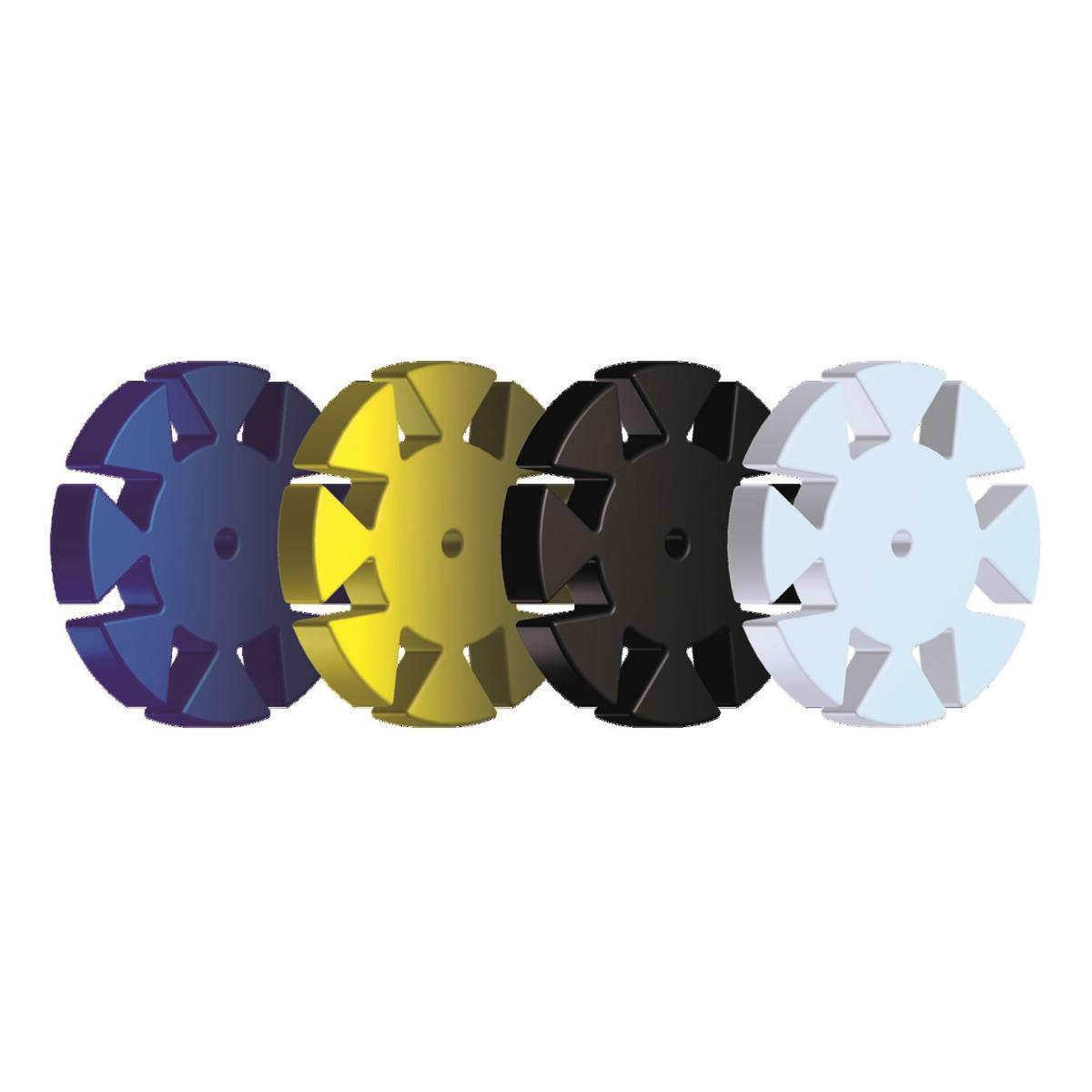 Safety Memo Disc (SMD) pour le contrôle de la fatigue cyclique des instruments rotatifs d'endodontie. Grâce à leur forme de papillon, ils sont idéals pour un contrôle visuel facile des utilisations de chaque instrument, ainsi que le risque de rupture par fatigue excessive. Retirez un pétale chaque fois que l'instrument est utilisé.  Diamètre : 0,5 mm 