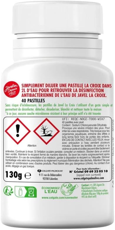 Javel en pastilles - 40 unités par boîte | La Croix - uofti.com