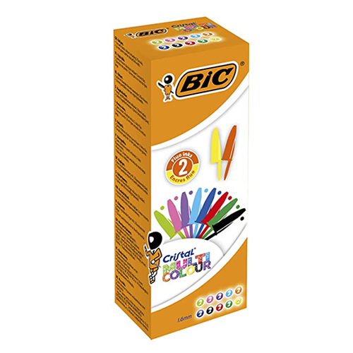 BIC Cristal Multicolour Kugelschreiber Breitspitze (1,6 mm) - Sortierte Farben, 20er Pack