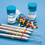 Bagues assorties silicone pour l'identification permanente des instruments selon l'acte et la place dans la séquence.  Réassort (50) Blanc - Jaune - Rouge - Vert - Bleu - Noir : grand modèle : Ø 0,8 cm et petit modèle : Ø 0,5 cm. 